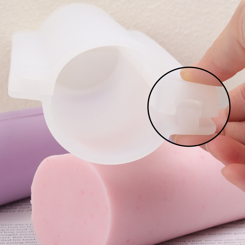 Soap Making Kit For Beginners - Lange Herz-Säulen-Silikonform für Seifenstücke, runde Seifenröhrenform,